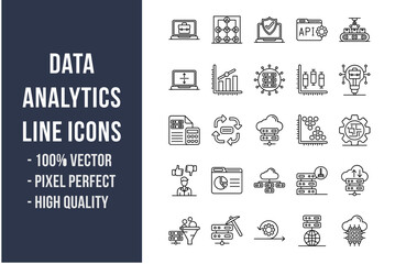 Data Analytics Line Icons