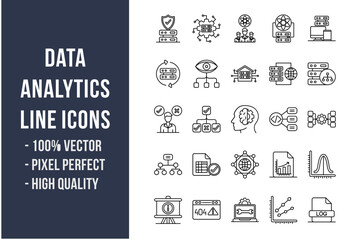 Data Analytics Line Icons