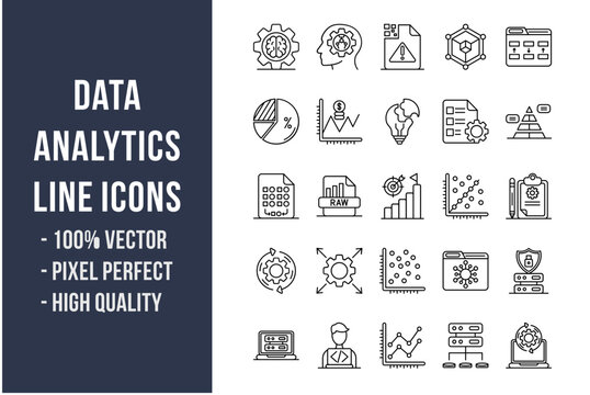 Data Analytics Line Icons