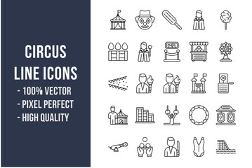 Circus Line Icons