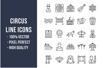 Circus Line Icons