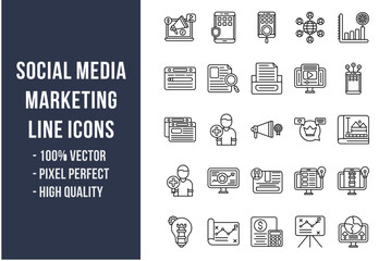 Social Media Agency Line Icons