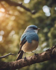 Naklejka premium Closeup shot of a beautiful bird sitting on a branch