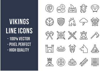 Vikings Line Icons