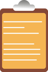 Clipboard Icon, with brown board on white background