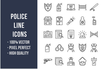 Police Line Icons