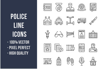 Police Line Icons © SAMDesigning