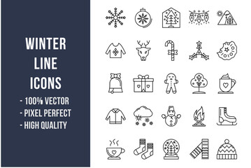 Winter Line Icons