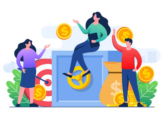 Financial and Investment growth concept flat illustration vector template, Passive income, Save money, Profit growth, Business plan strategy, Growth business finance, Financial planning