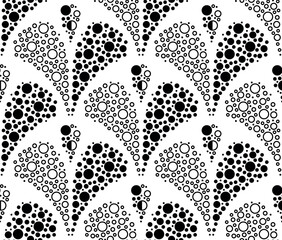 Flower geometric pattern. Seamless vector background. Black and white ornament