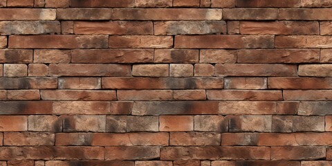 Seamless repetitive red old brick wall background.