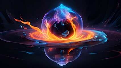 Nautilus ratio of splash flaming background
