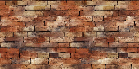 Seamless repetitive red old brick wall background.