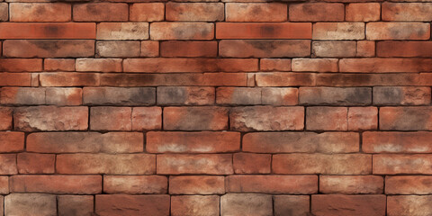 Obraz premium Seamless repetitive red old brick wall background.