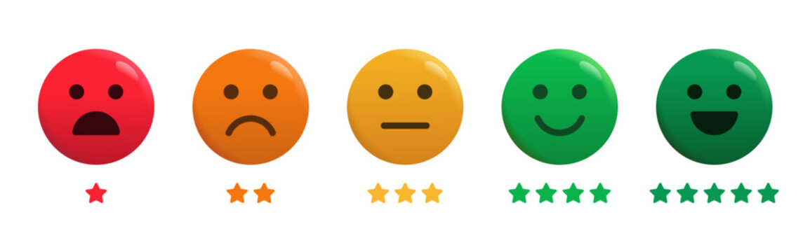 Naklejki Feedback vector emoji satisfaction meter