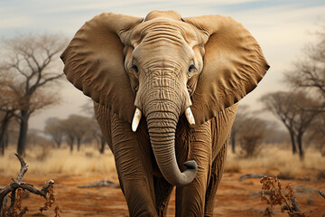 Fototapeta na wymiar Elephant safari