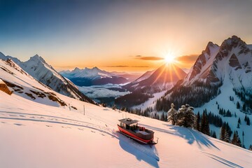 sunset in the mountains