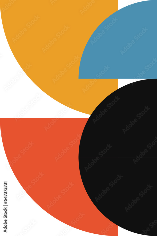 Poster abstract geometric minimalist artwork. vector illustration made of simple shapes like circle, square
