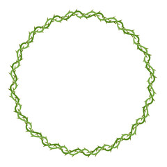rose thorn art drawn round frame