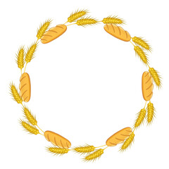 breaf and wheat ears art drawn round frame