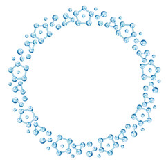 atom and molecule art drawn round frame