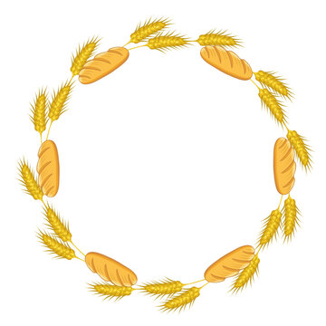 breaf and wheat ears art drawn round frame