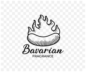 Sausage, frankfurter, weenie, fire and grill, linear graphic design. Food, meal, meat, bratwurst, eat and eating, vector design and illustration