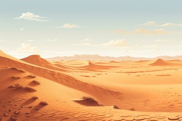 Fototapeta na wymiar Illustration of sandy dunes on a beach. Generative AI