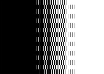 Smooth transition from black to white with abstract lines. Monochrome striped pattern. Trendy vector background
