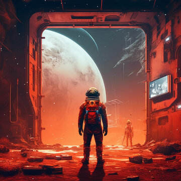 astronaut in Marte