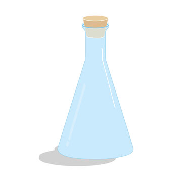 becker glass of science bottle of water