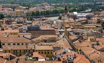top view of the rooftops of Verona