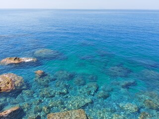 Sea and rocks, clear water