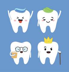 Dental characters illustration