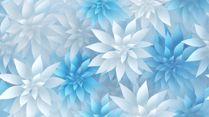 White and blue snowflakes on a white background seamless repeatable pattern
