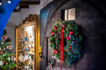 The Christmas atmosphere along the streets of Brunico.