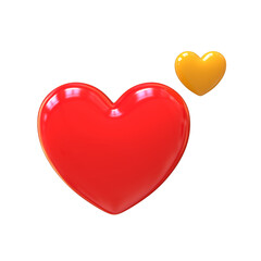 3d render red hearts shape illustration for valentine's day, marriage anniversary for e card