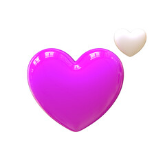 3d render Purple hearts shape illustration for valentine's day, marriage anniversary for e card