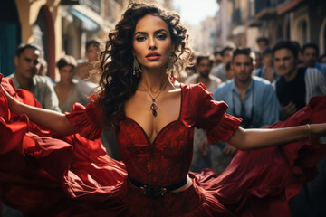 A person capturing the captivating dances of flamenco artists in Spain, portraying the passion and...