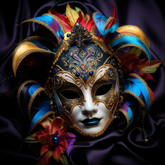 Carnival mask on dark background