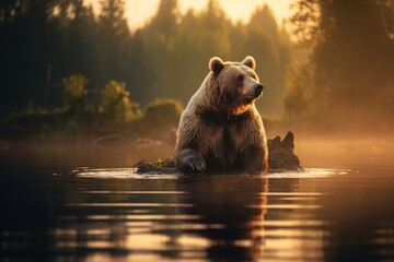 Captivating Bear in the Wild - AI Generated