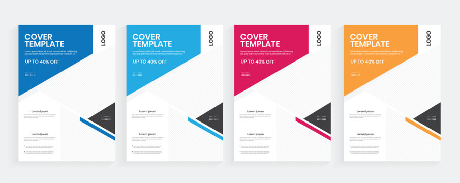 Creative a4 brochure cover flier report layout, new newsletter style one folded design, modern space photo brand identity EPS-10 file background