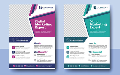 Corporate Business Flyer template. Modern marketing flyer design. leaflet layout, two-color scheme, and vector template in A4 size flyer. creative minimalist flyer layout.