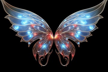 Transparent,fantasy wing overlay by unknown artist. Generative AI