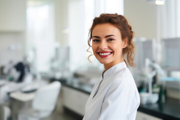 Smiling Patient During Dental Checkup