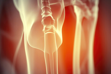 Detailed Hip X-ray Showing Joint Replacement