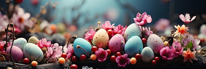 easter eggs in the grass