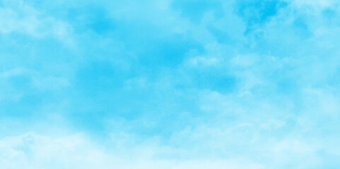 Abstract cloudy Hand painted blue sky and clouds, blurry cloudscape covered Hand painted watercolor sky and clouds, Watercolor stain with hand paint for design.