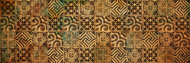 Stoff pro Meter Background of vintage ceramic tiles. © javarman