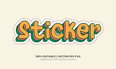 Sticker Retro Editable Text Effect Font Style Theme